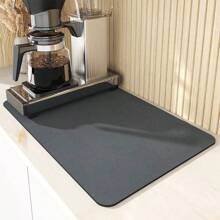 1pc Quick-Dry Coffee Mat - Large Absorbent Draining Pad For Dishes, Bathroom, And Kitchen Home Appliances Accessories Gadgets Tools Christmas Stuff Cooking Christmas - Dark Grey - View 1