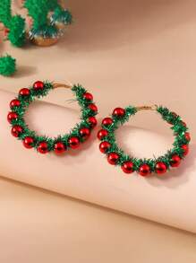 Christmas Earrings Cartoon Cute Funny Funny Elk Christmas Tree Garland Earrings Ornaments - Multicolor - View 2