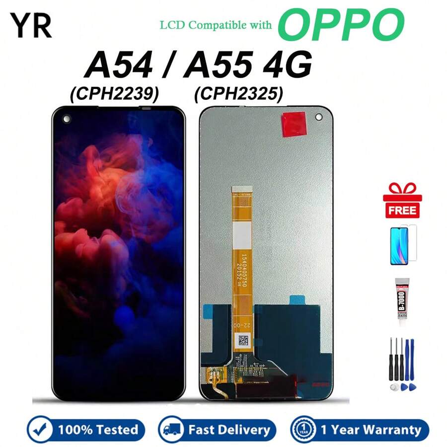 Screen For Oppo A54 4g Cph2239 Lcd Display Touch Screen For Oppo A55 4g Cph2325 - black without frame - View 1