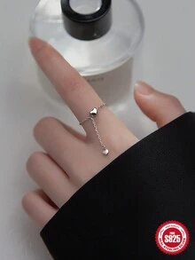 1件女士可調節流蘇戒指,925銀18k鍍金經典精品珠寶2023流行配件,適用於紀念日萬聖節