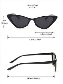 6 件装猫眼方形时尚黑白粉色 Y2K 眼镜女士旅行炫酷户外日常配饰