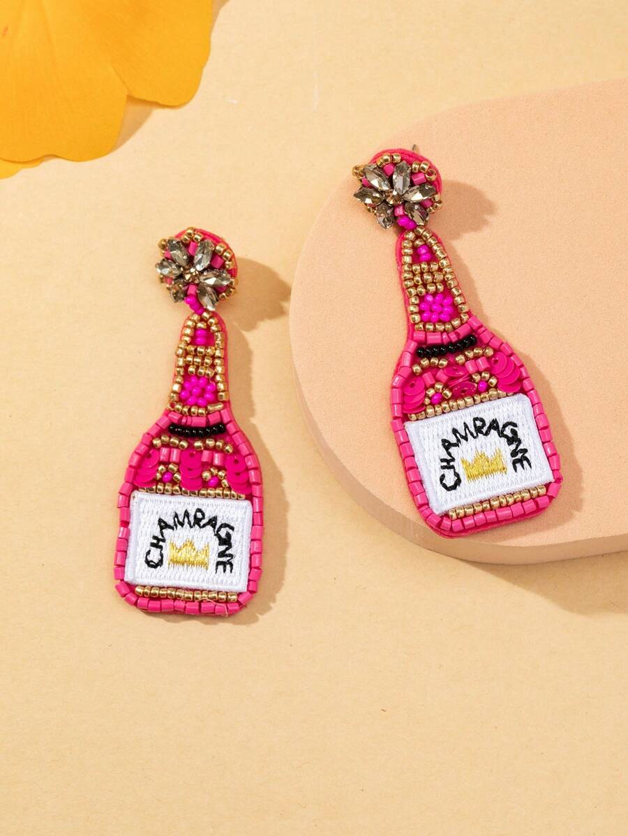 2入組串珠瓶子裝飾耳環 - 彩色 - 查看 1