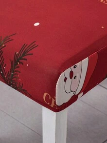 聖誕椅套高彈力一體式椅套聖誕紅色布料裝飾椅套廚房/客廳椅套/1pc - 彩色 - 查看 3