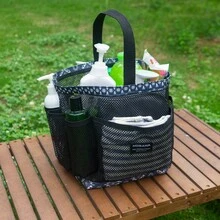 1入組戶外旅行便攜浴籃浴網籃游泳手提包浴室洗浴網袋收納袋