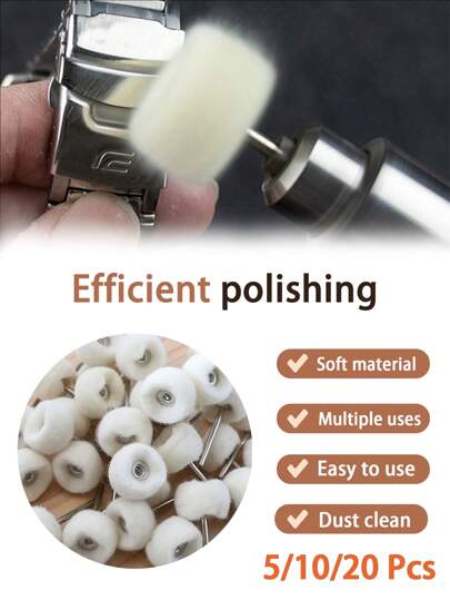 5/10/20pcs (2.35/3mm Shank) Electric Drill Brush Set Knitted Polishing Head, Suitable For Polishing And Grinding Metal, Wood And Jewelry Tools