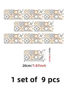 9張/組紋理磁磚牆貼,大小為10 * 20cm,棕色現代紋理牆面裝飾貼紙適用於覆蓋裂縫和刮痕,復古簡單的房屋翻新和裝修,適用於臥室,客廳,廚房裝飾,pvc可拆式自粘不留膠diy貼紙