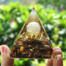 1入組透明水晶虎眼蓮花象徵orgone金字塔,具有積極能量和指引-虎眼蓮花象徵orgone金字塔 - 1pc - 查看 7
