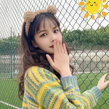 1 件裝多色女式熊耳朵羊毛髮帶,甜美可愛卡通毛絨髮帶,適合秋冬日常佩戴 - 咖啡棕 - 查看 7