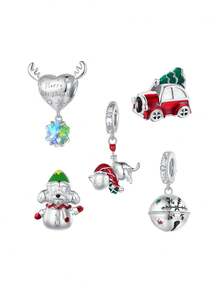 1 件 Diy 吊墜雪狗珠吊墜女士珠寶手鐲和項鍊配件 S925 純銀高級珠寶製作