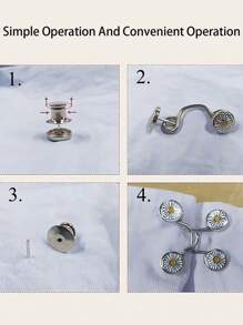 水钻腰部收紧扣牛仔裤别针，裤子领扣胸针，男女通用，金属耐用时尚可拆卸裤夹，女学生包袋配饰，送给妈妈的礼物，迷你礼物，教师礼物，新奇礼物，送给女朋友的礼物，女士礼物，包袋别针