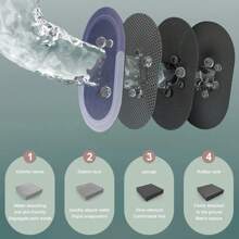 Lunalu - Tapete Súper Absorbente Antideslizante De Secado Rápido Para Baño, Cocina, Balcón - Ovalado Azul - Ver 4