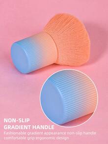 1只柔軟漸層刷毛的多功能化妝刷,適用於散粉、腮紅、底妝等 - 粉色 - 查看 6