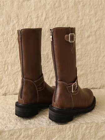 2023 Autumn New Arrival Women's Ankle Boots With High-heel & Platform, Retro Brown British Boots For Short Ladies