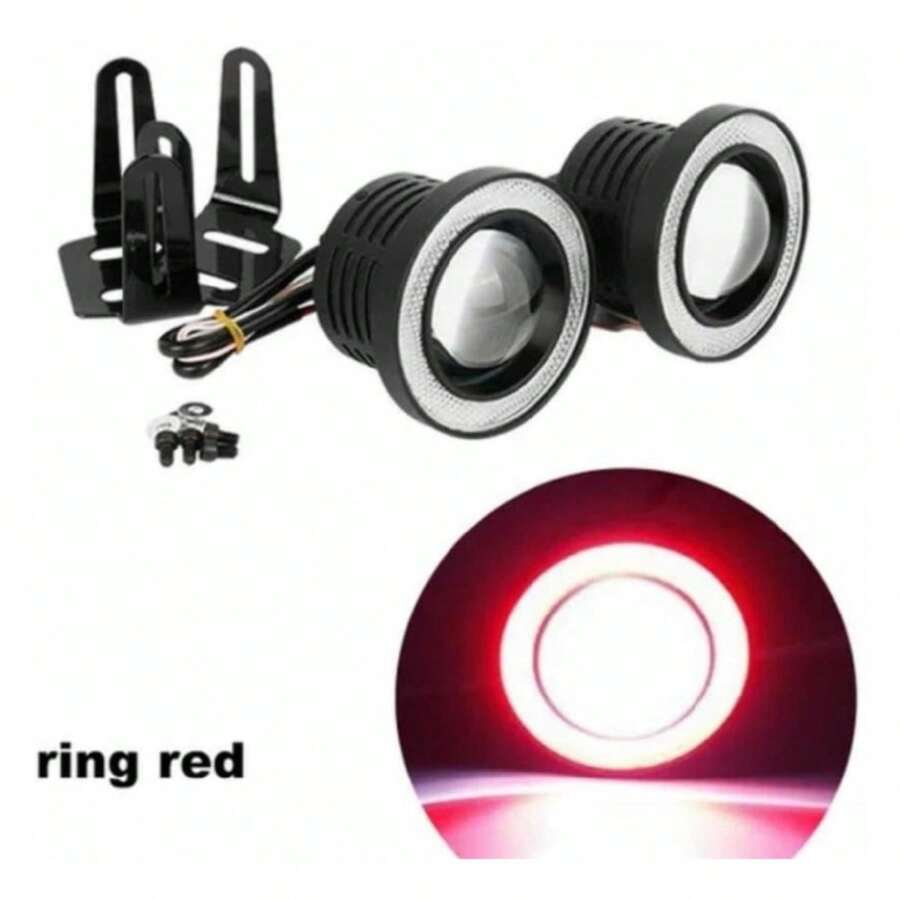 2faros Led Ojo De Ángel Niebla 3/3.5 Pulgadas Auto Universal - Rojo - Ver 1