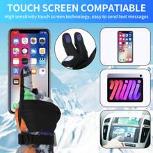 滑雪手套,防水雪地手套,男女適用保暖冬季手套,觸屏滑雪手套,雪板、戶外工作、騎行手套(隨機款式)