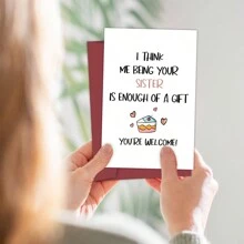 1張來自姊妹的有趣生日卡,滑稽搞笑的生日祝福卡,最好的朋友生日卡,姊妹卡 - 彩色 - 查看 3