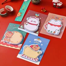 4books/pack Christmas Themed Sticky Notes In Unique Shapes & N-times Usable Memo Pad Notebook For Students & Office Use - Multicolor - View 5