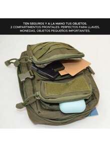 Mariconera Tipo Militar Para Hombre, Aire Libre - Verde Oliva - Ver 2