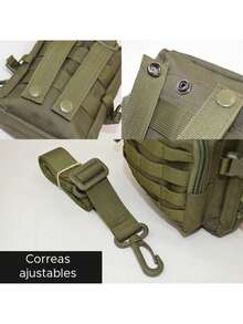 Mariconera Tipo Militar Para Hombre, Aire Libre - Verde Oliva - Ver 5