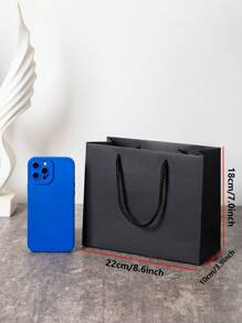 黑色礼品袋 10 个 8.6x7x3.9 重型牛皮纸袋，带手柄，适用于精品店、婚礼派对礼品袋、杂货袋、零售商品袋、中号礼品袋、纸袋、婚礼、袋子、生日、生日、派对、派对装饰、新娘、婚礼、单身派对、伴娘袋