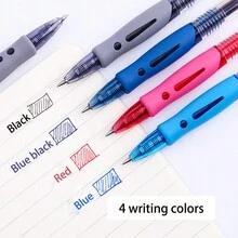 12入組/盒藍色和黑色推式圓珠筆,適用於商務、辦公室、簽名、考試、書寫練習,0.5mm