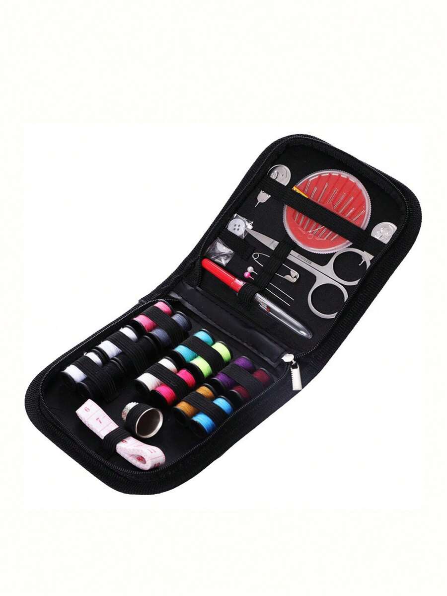 10pcs/pack Black Sewing Thread And Needle Set, Household Sewing Tool - Black - View 1