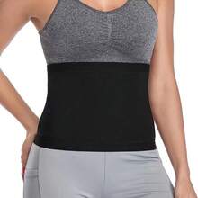 1入運動防汗腹部束身帶腰托馬甲 - 黑色 - 查看 4