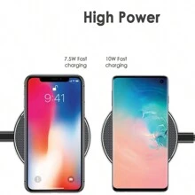 1入黑色無線充電墊，適用於 13 12 11 Xs Pro Max X Xr 8 Plus Se2，還適用於三星Galaxy S21 S20 Note20 Ultra S10 Note10 Plus - 黑色 - 查看 3