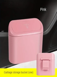 Easypie Selection 1 Trash Can And 4 Rolls Of Garbage Bags (15 Per Roll, 60 Garbage Bags In Total), Two Colors, Super Cute And Super Practical Car Trash Can And Garbage Bag - Pink - View 5