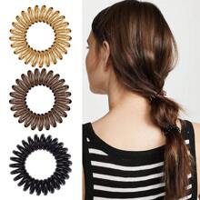 4件套女士螺旋发圈简约弹性彩色发圈