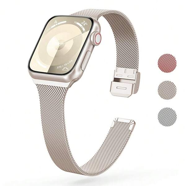 St.siabe Pulseira de Aço Inoxidável St. Siabe Compatível Com Apple Watch 38mm 40mm 41mm 45mm 44mm 42mm 49mm, Pulseira Respirável Macia e Confortável, Acessórios de Pulseira Para Apple Watch Ultra Série S10/9/SE/8/7/6/5/4/3/2/1