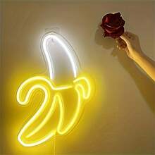 1包香蕉霓虹燈,led香蕉霓虹燈,usb供電的夜燈,適用於兒童房,客廳,辦公室,酒吧,餐廳,聖誕節假期派對裝飾