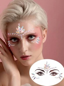Miếng dán đá Rhinestone hình kim cương 3D nhiều màu dùng cho trang điểm mắt, trang điểm, trang điểm sân khấu, lễ hội, tiệc tùng, lễ hội âm nhạc, trang phục hàng ngày. Có thể dán trên mặt, vùng mắt, xương chân mày, tóc, xương đòn hoặc cánh tay, lý tưởng cho trang điểm cô dâu trong lễ Halloween - Nhiều màu - Xem 4