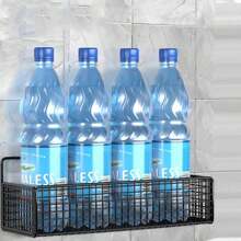 1pc Giá để đồ bằng sắt rèn nhà bếp phòng tắm không cần khoan bồn cầu bồn rửa phòng tắm tường nhà bếp lưu trữ phòng tắm gắn tường - màu đen - Xem 5