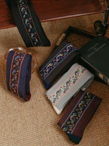 1雙深綠色秋冬女士襪子,復古、修身、舒適,適合日常穿著