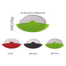 1pc Stainless Steel Pizza Cutter, Round Blade With Random Color, Modern Kitchen & Baking Tool - Multicolor - View 2