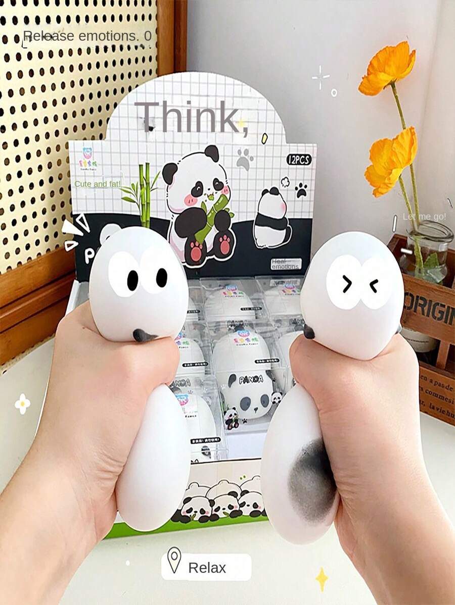 1pc Novelty Cute Panda Nee-doh Ice Cube Mold Stress Relief Slow Rebound Toy For Learning, Working, And Venting