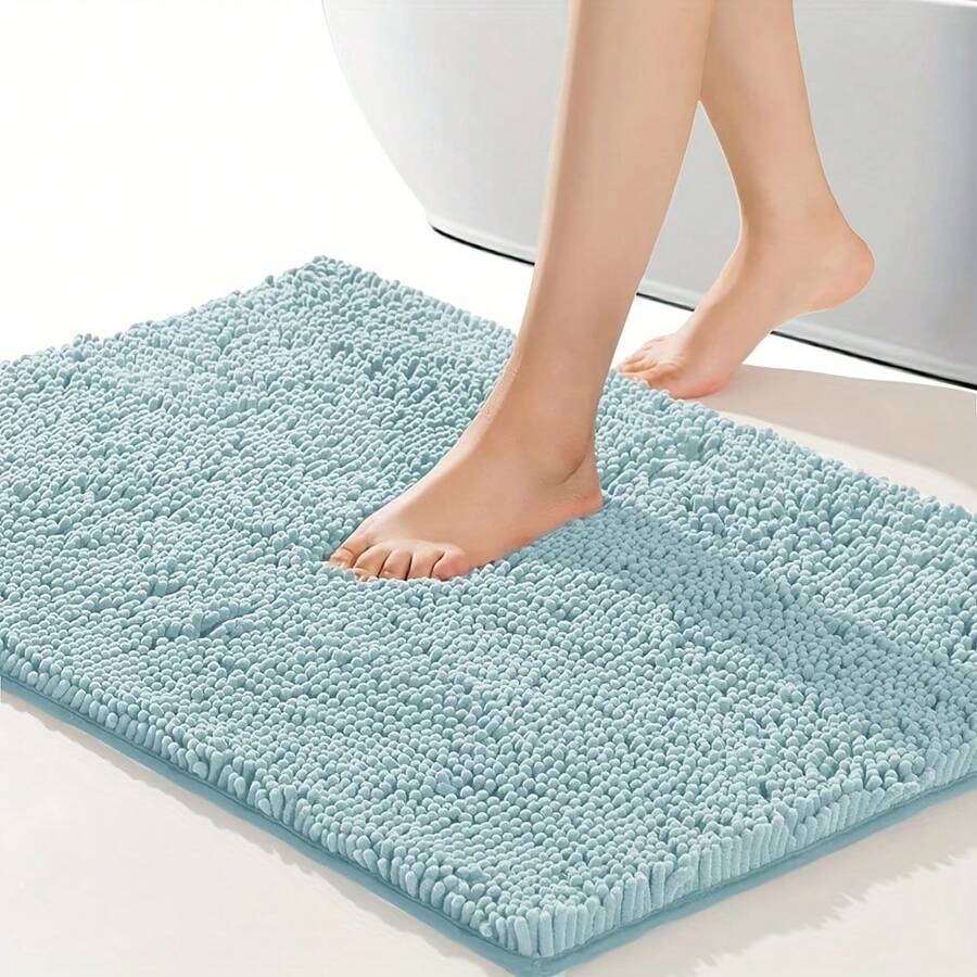 1 tấm thảm chống trượt bằng vải nhung mềm mại, thân thiện với da, thấm nước, dùng để trang trí nhà cửa, thảm trải sàn, thảm trải sàn ngoài trời, thảm chùi chân, phụ kiện phòng tắm, trang trí lối vào trường học - trời xanh - Xem 1