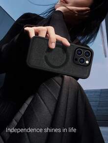 Habyby Textured Magnetic PU leather Phone Case   Compatible With iPhone15/15Plus/15Pro/15Pro Max - Black - View 8