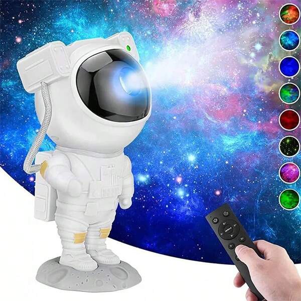 1pc Astronaut Galaxy Projector Night Light , Remote Control & Timer ,  For Home Decor Living Room, Halloween,Christmas Decor, Desk Office Accessories, For Camping, Party, Perfect Gift For Birthday Christmas