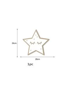 1入組北歐風格可拆卸鏡面壁貼,卡通星型木製和壓克力鏡子,適用於臥室、客廳家居裝飾