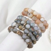 Pulsera Elástica Con Cuentas De Colores De 10 Mm - Pulsera elástica con cuentas de colores de 10 mm - Ver 1