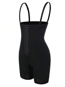 1pc Compressing Full Shapewear Bodysuit Plus Size High Waist Body Shaper Tummy Control Faja Shorts Waist Trainer Girdle - Black - View 5