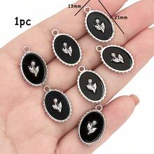 甜美而酷炫的女孩暗黑y2k愛心蝴蝶十字月亮合金吊墜項鍊 Diy手工耳環串珠飾品 - 黑色 - 查看 9