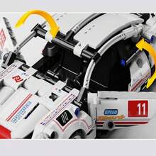 Moc Assembled Small Particle Building Blocks Large Car Adult Mechanical Set Difficult 911 White Sports Car Racing Model Ornaments Gift - White - View 3