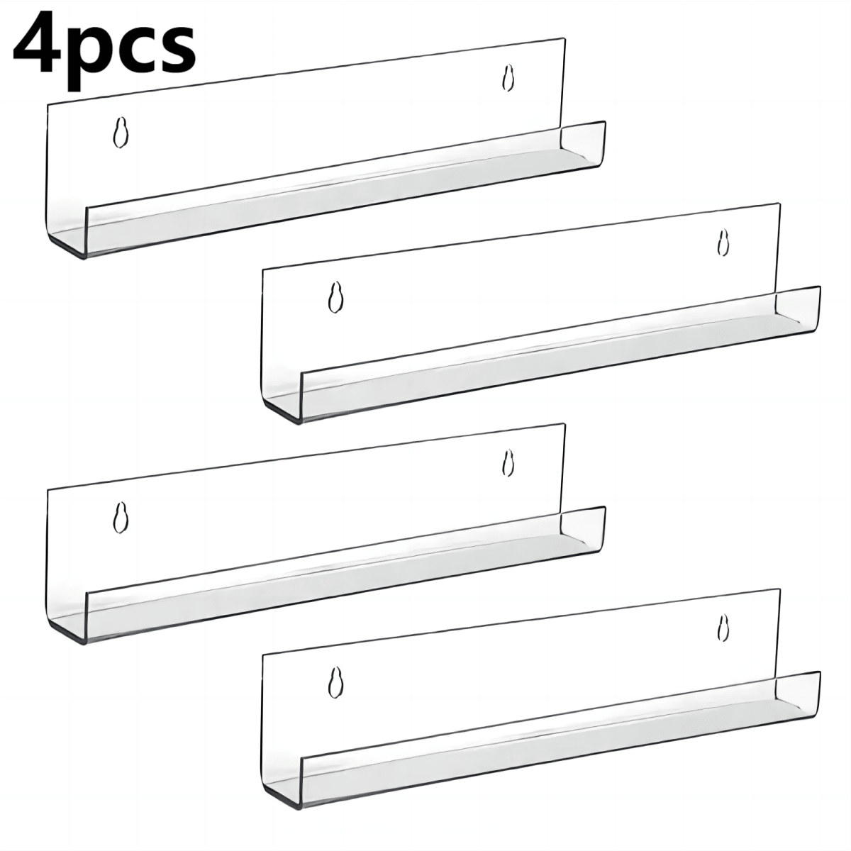 2/3/4pcs Clear Acrylic Record Holder Wall Mounted Album Shelf And Lp