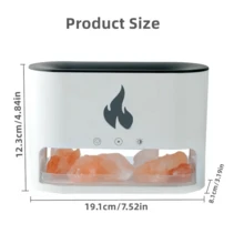 芳香精油擴散器、火焰式香薰加濕器、鹽燈、家居裝飾 - 白色 - 查看 5