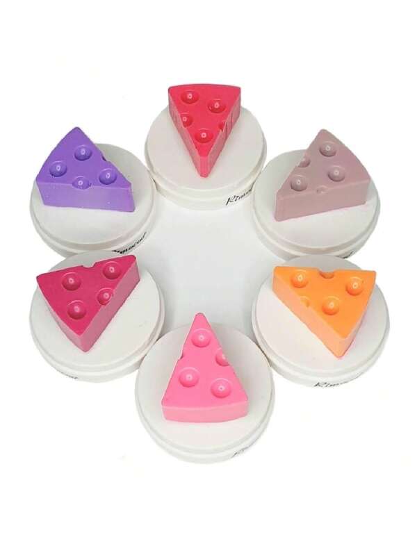 Set 6 bálsamos hidratantes para labios forma de quesito colores mixtos