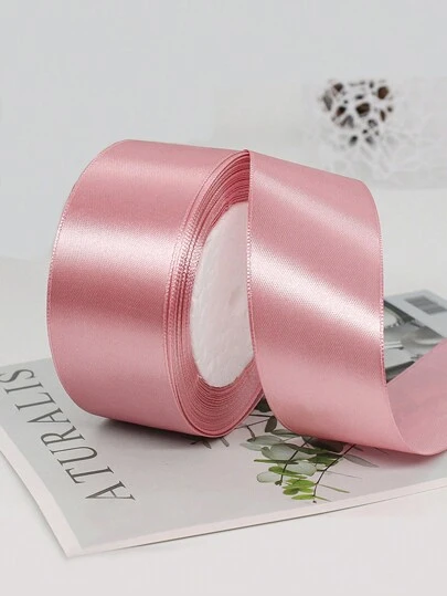 1 st 22 m/72 fot sidenband för gör-det-själv-pyssel, bröllopsdekor, blomsterarrangemang, tårtkartongdekoration, bildekoration, rött vävt band, rosbredd 0,6 cm/1 cm/4 cm,