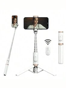 Integrated Reinforced Tripod Selfie Stick (aluminum Alloy Pole) - White - View 2